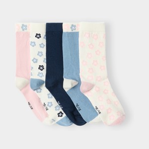 Lot de 5 chaussettes fleuries multicolores fille