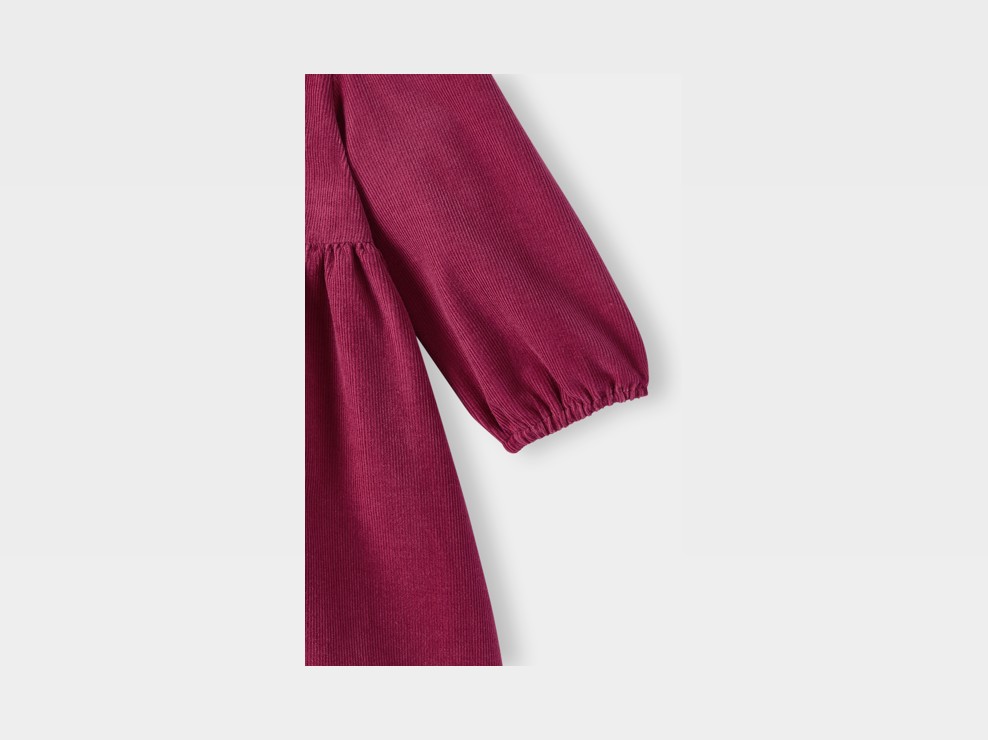 Robe velours côtelée bordeaux bébé fille 2
