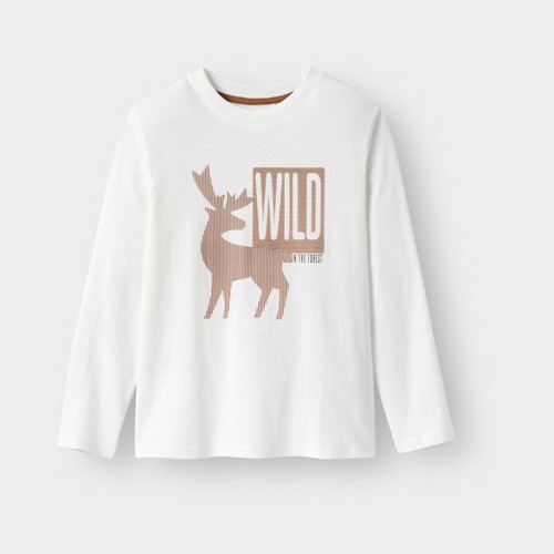 T-shirt Manches Longues Blanc Garçon - Ecru - 4A - OKAIDI