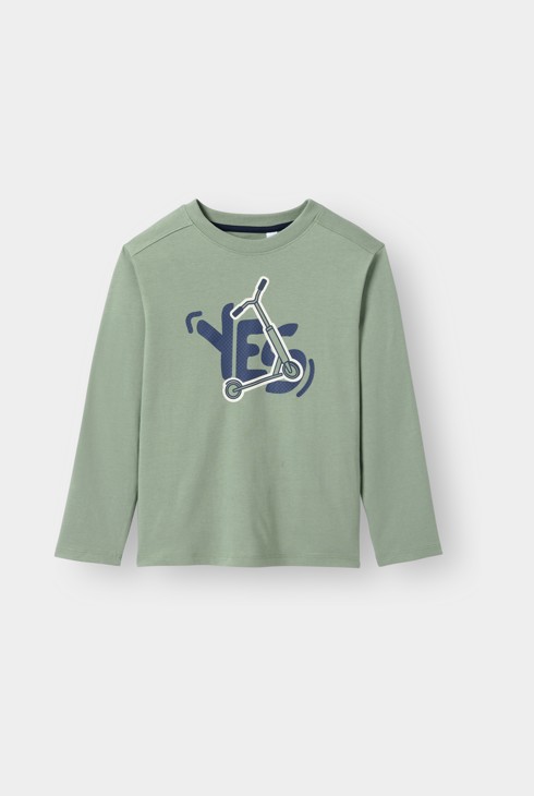 T-shirt trottinette vert garçon 1