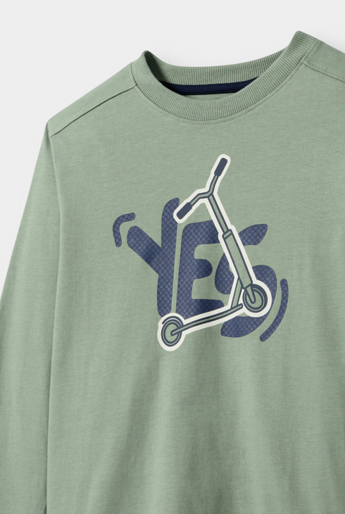 T-shirt trottinette vert garçon 2