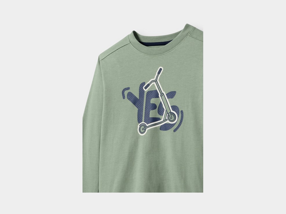 T-shirt trottinette vert garçon 2