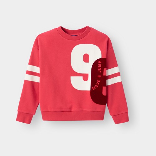 Sweat Col Rond Rouge Garçon - Rouge Pavot - 4A - OKAIDI