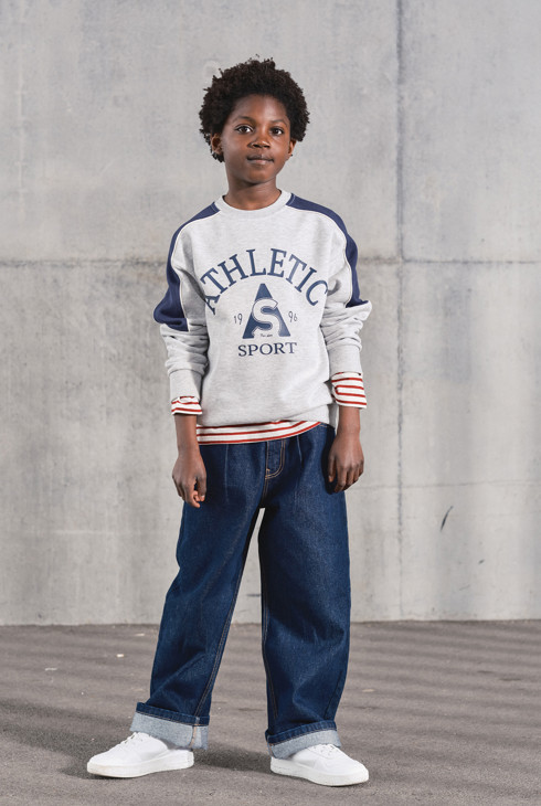 Grijze "Athletic" sweater voor jongens 1