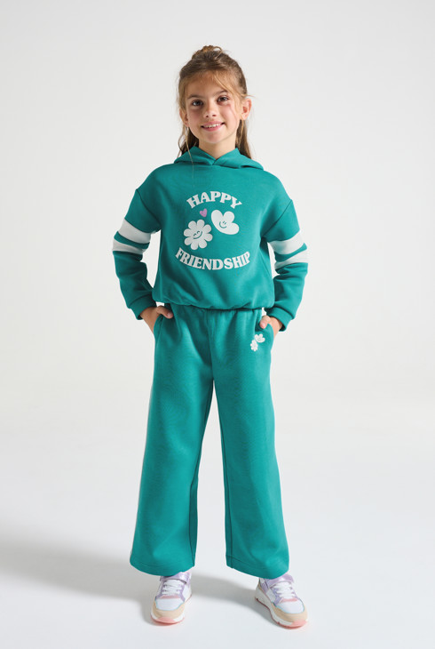 Jogging large vert fille 1