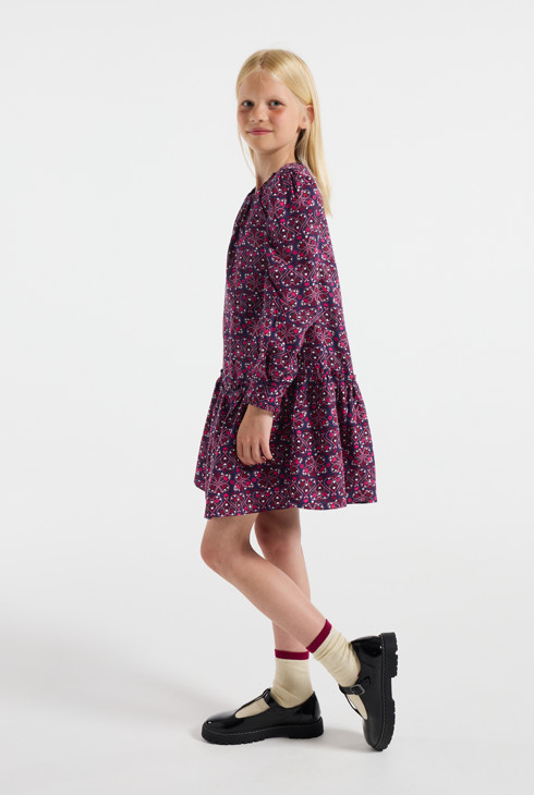 Vestido estampado azul para niña 1