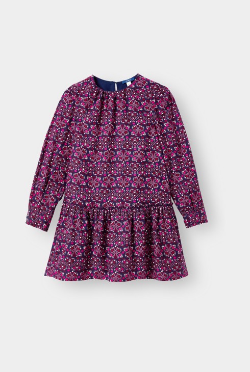 Vestido estampado azul para niña 2