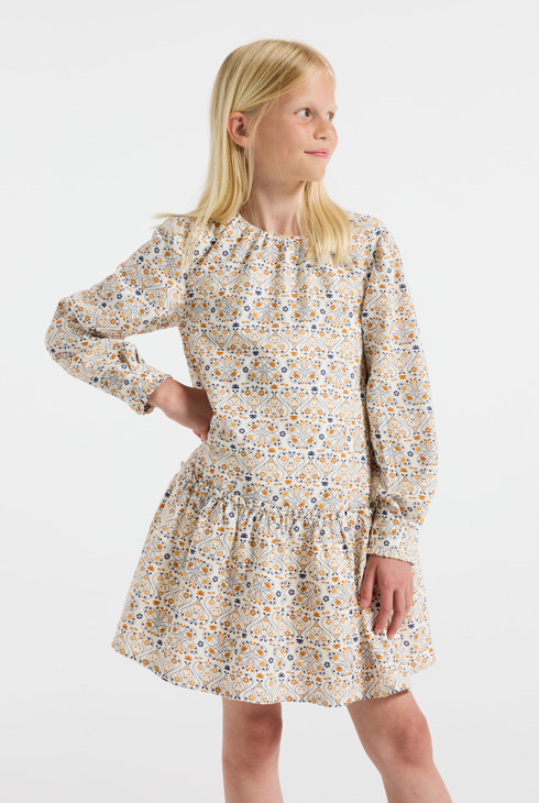 Vestido estampado beige para niña 1