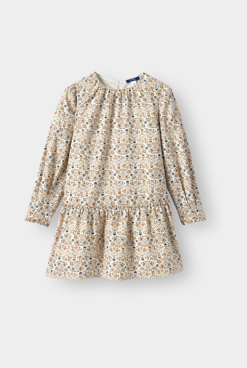 Vestido estampado beige para niña 2