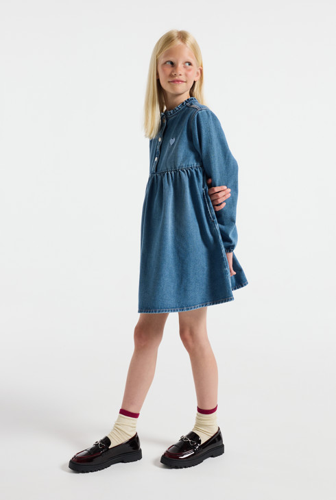 Vestido de vaquero azul para niña 1