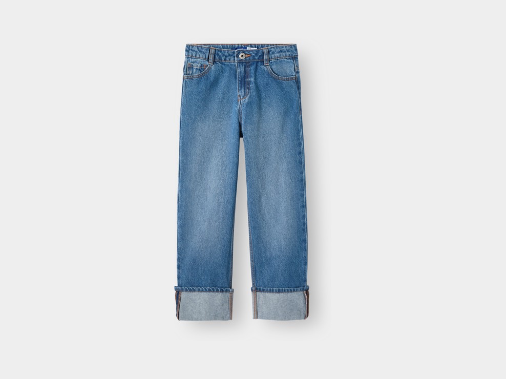Blaue Straight-Fit-Jeans mit Umschlag für Mädchen in der Farbe „Stone“ 2