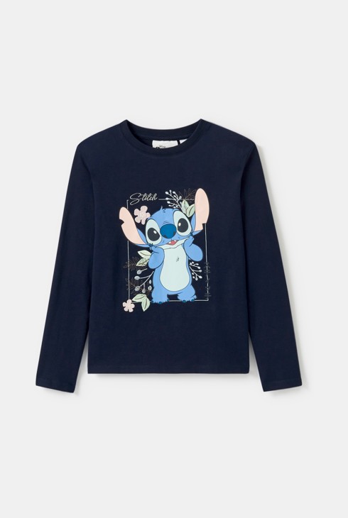 T-shirt Lilo et Stitch bleu marine fille 2