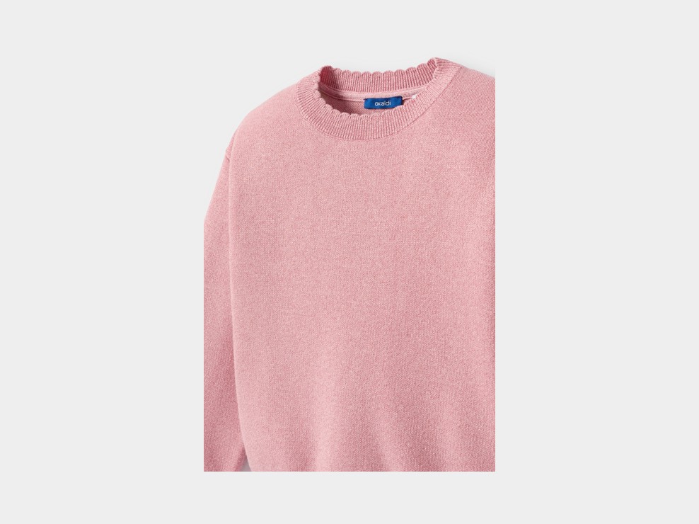 Pull maille tricot pailleté rose fille 2