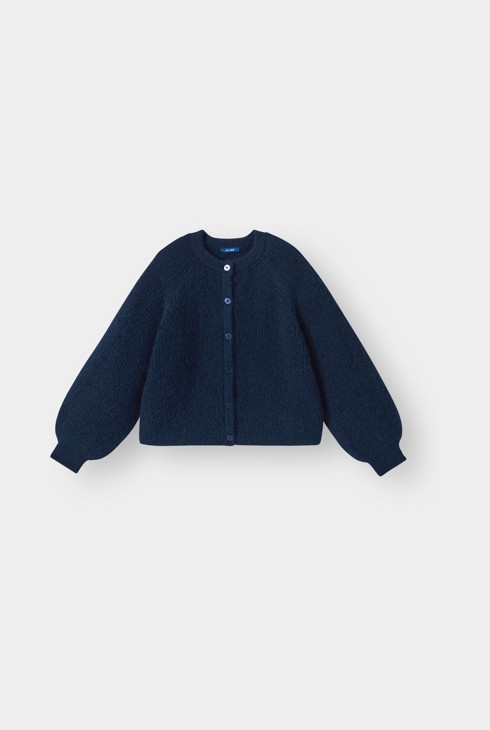 Marineblauw gebreid vest voor meisjes 1