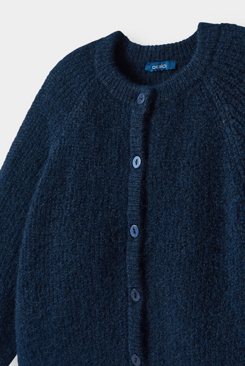 Marineblauw gebreid vest voor meisjes 2