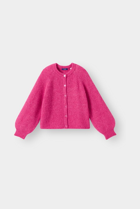 Chaleco de punto rosa para niña 1