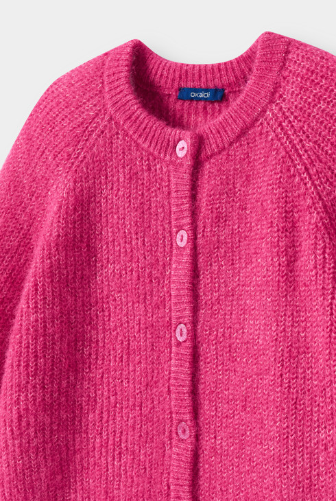 Chaleco de punto rosa para niña 2