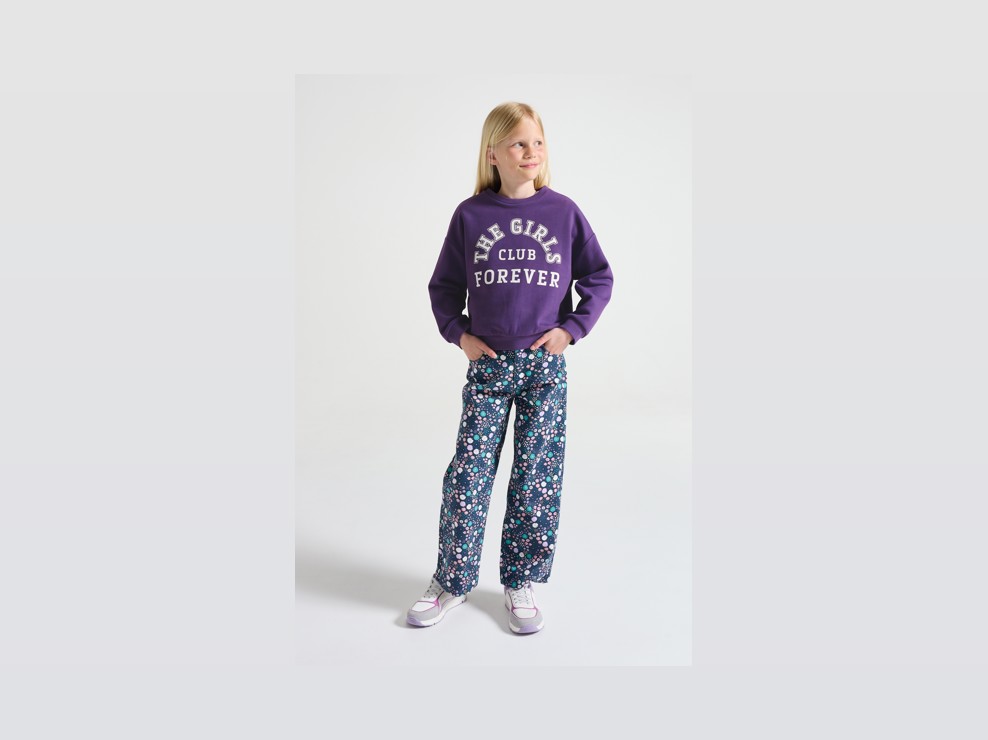 Sweat imprimé violet fille 1