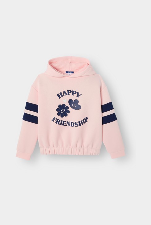 Sweat à capuche rose à message fille 2