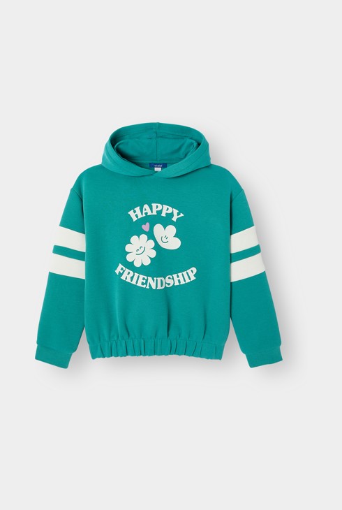 Sudadera con capucha verde para niña 2