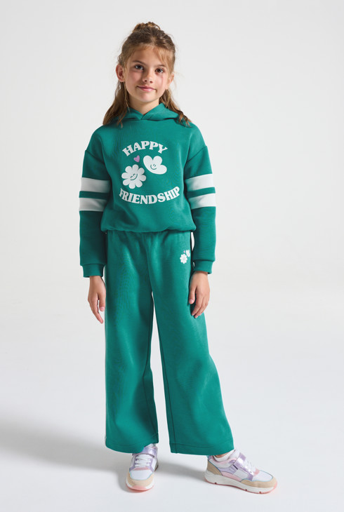Sudadera con capucha verde para niña 1