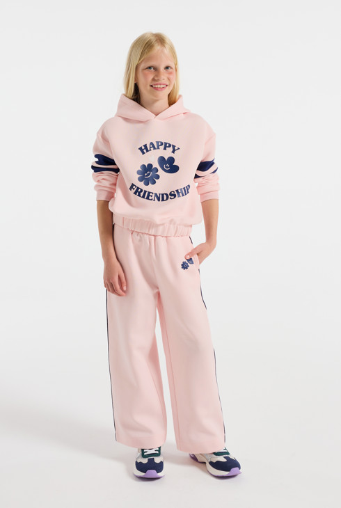 Sweat à capuche rose à message fille 1