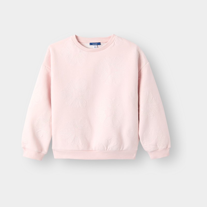 Sweat-shirt rose pâle fille