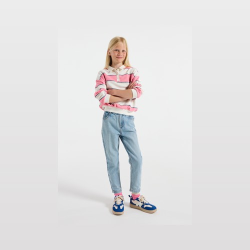 Sweat Rayé Rose Fille - Rayures Rose - 6A - OKAIDI
