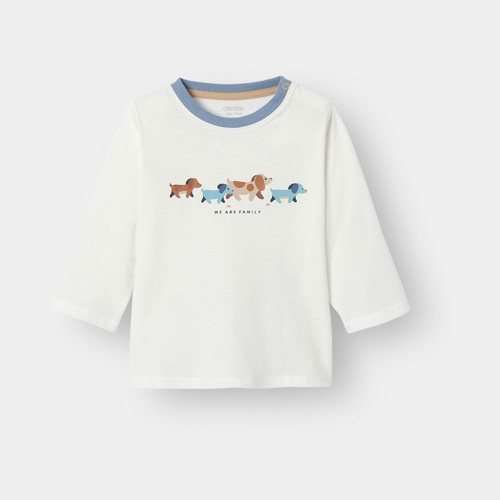 T-shirt Manches Longues Blanc Garçon - Blanc Optique - 3M - OBAIBI