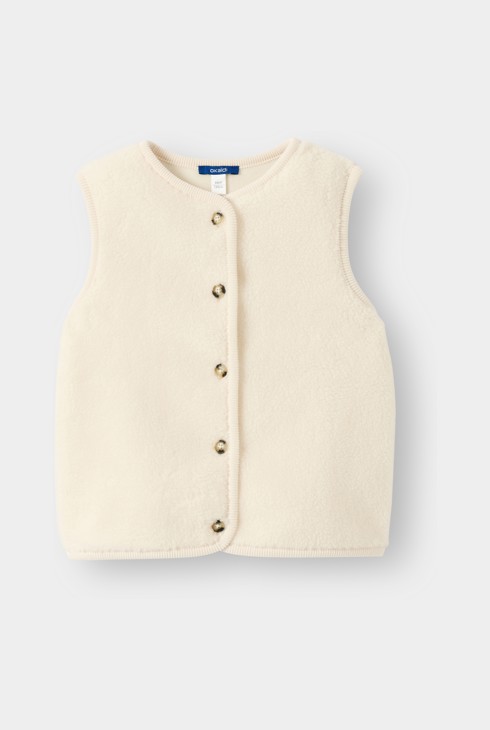 Beige mouwloos vest voor meisjes 1