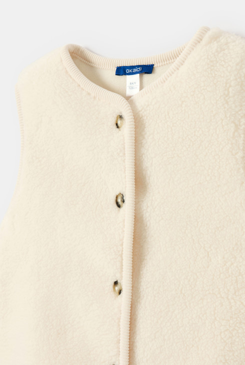 Beige mouwloos vest voor meisjes 2