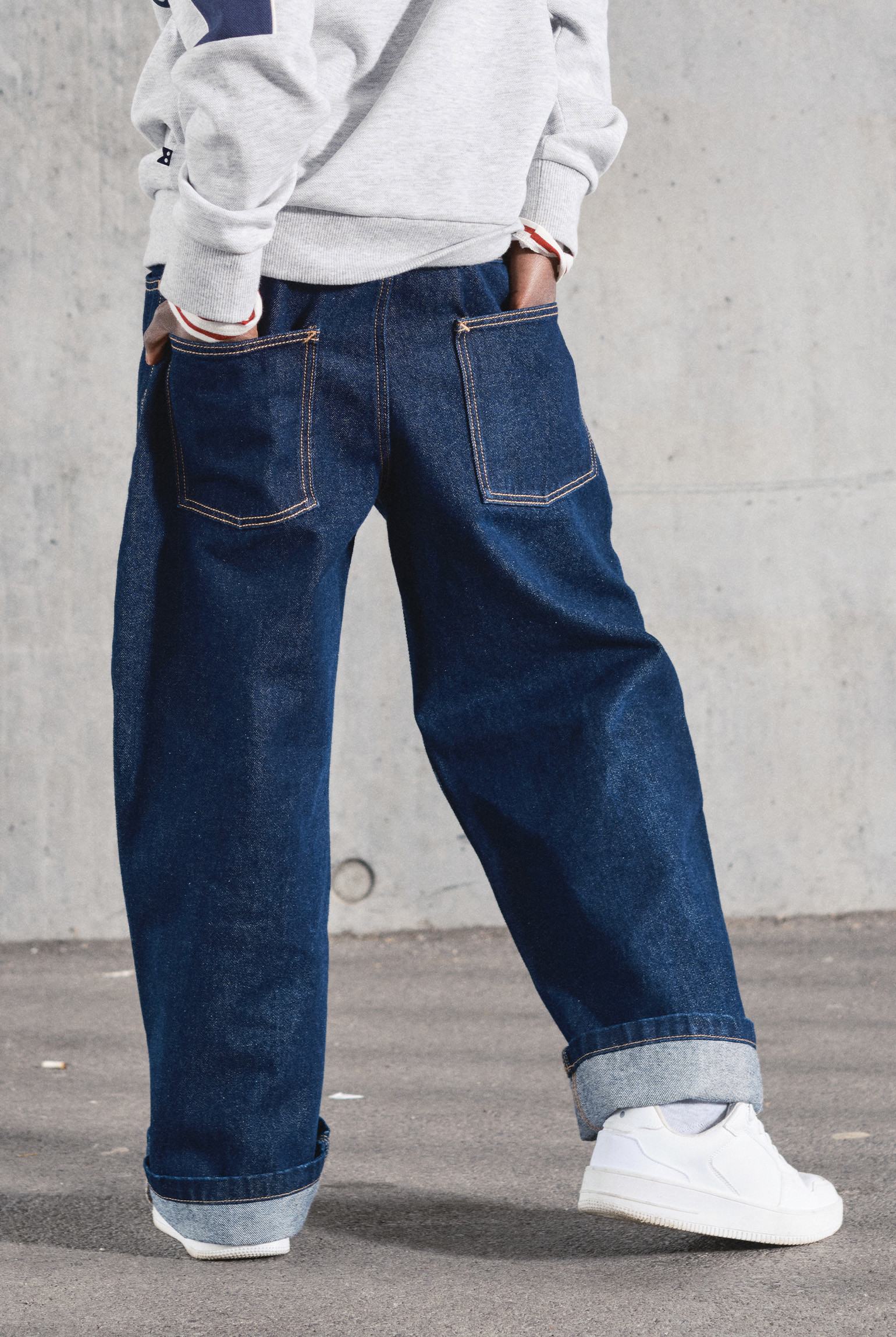 Jean balloon denim bleu garçon - rinse