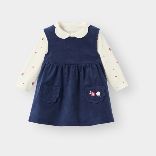 Ensemble Robe Et Body Bleu Bébé Fille - Bleu Foncé - 12M - OBAIBI