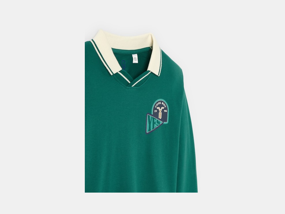 Grünes Polohemd für Jungen 2