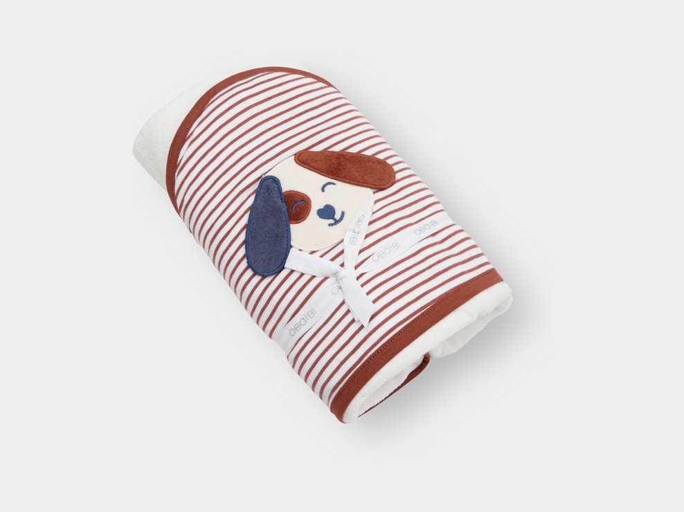 Cape de bain chien marron bébé mixte 1