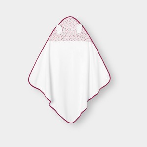 Cape de bain fleurie blanc bébé fille