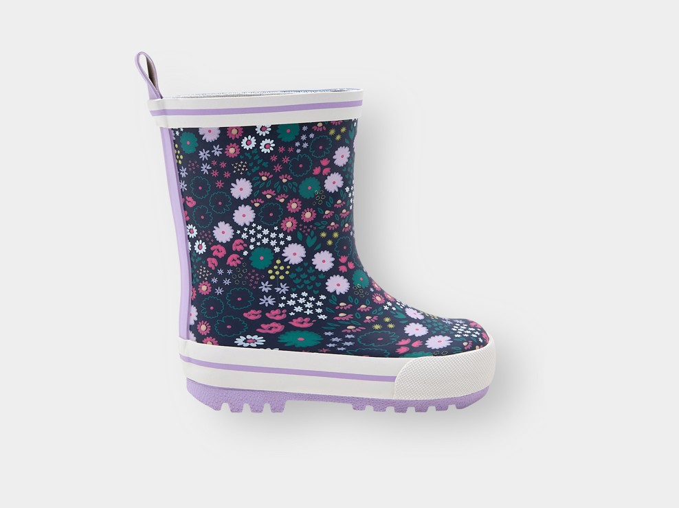 Botte bleue fleuris fille 1
