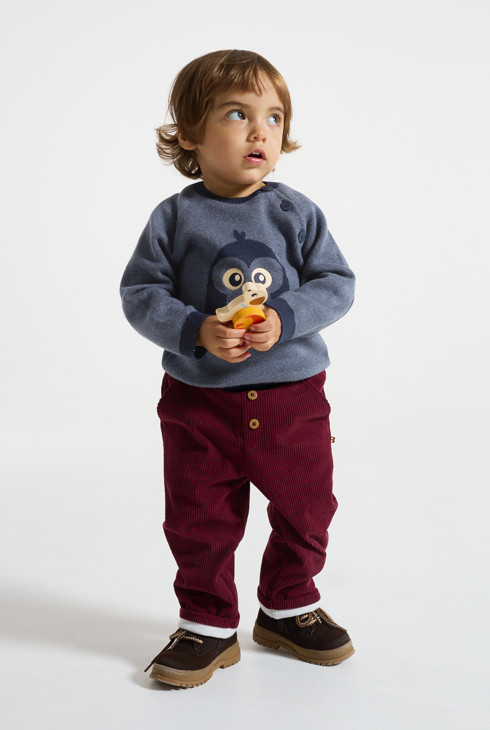 Jersey azul con estampado de búho para bebé niño 1