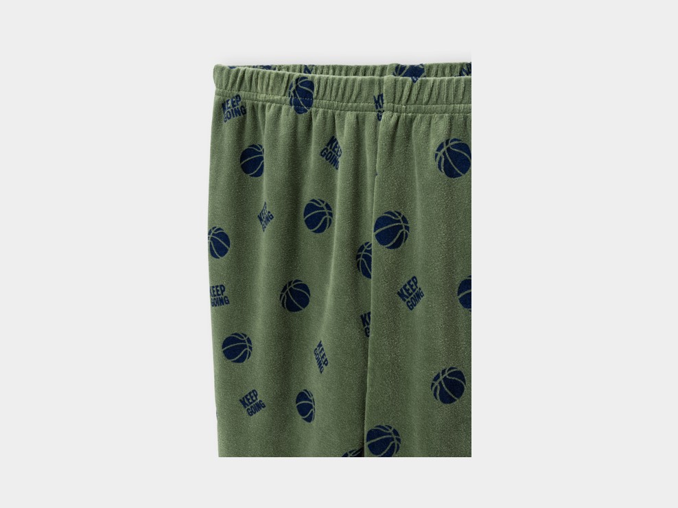 Pyjama velours vert garçon 2