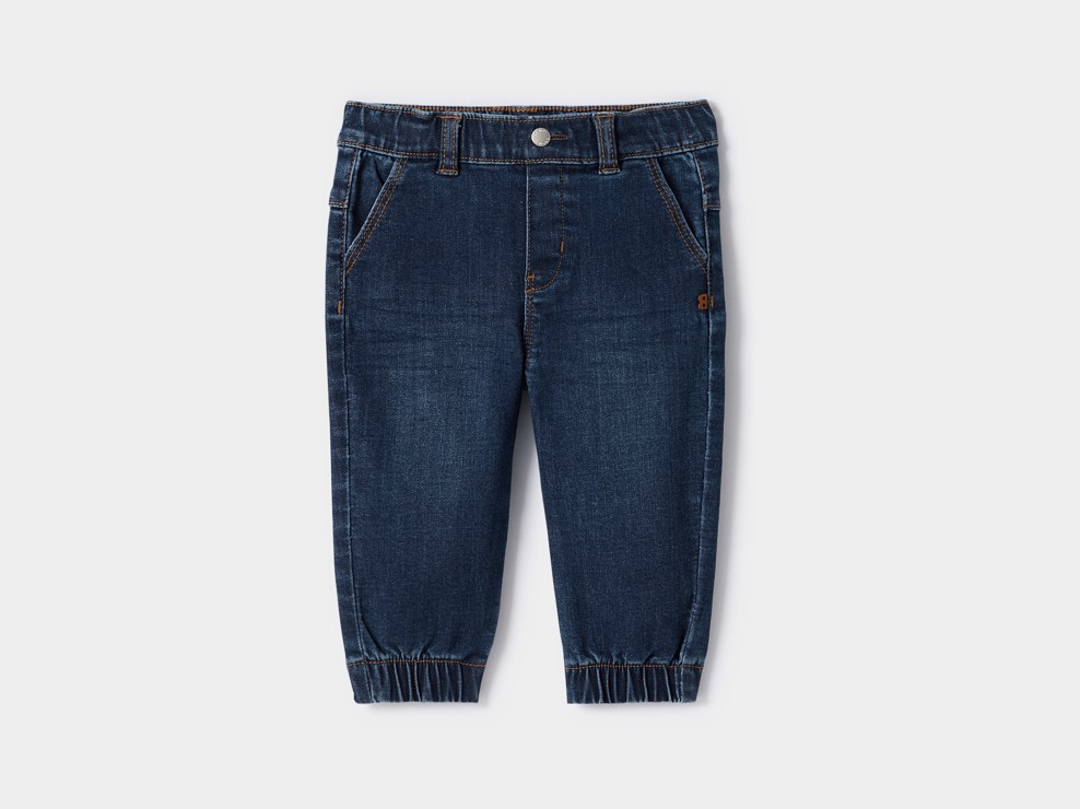 Dunkelblaue Regular-Jeans für Babyjungen 1