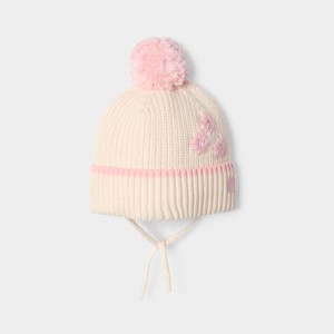 Bonnet maille tricot chaud beige bébé fille