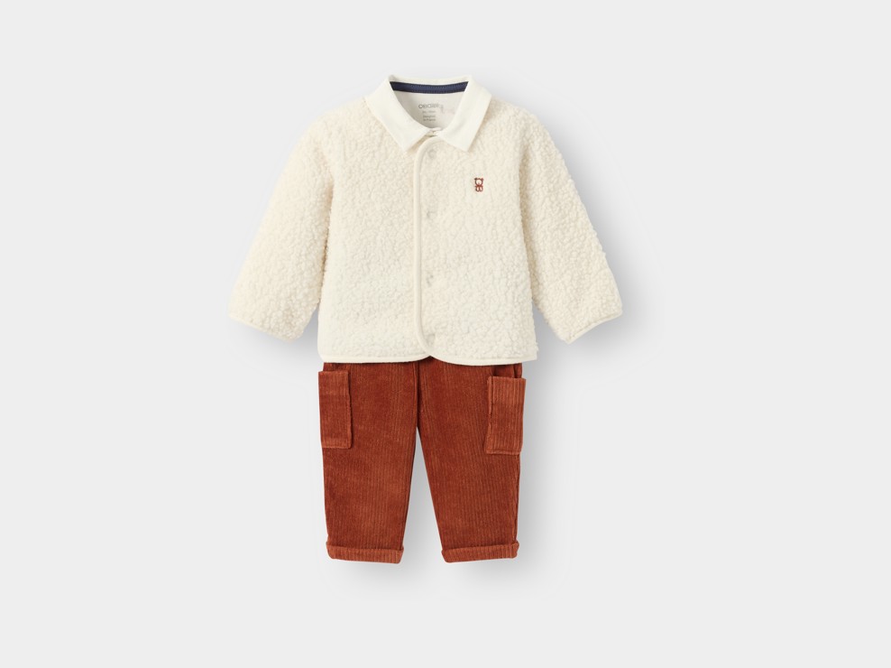 Ensemble 3 pièces blanc bébé garçon 1