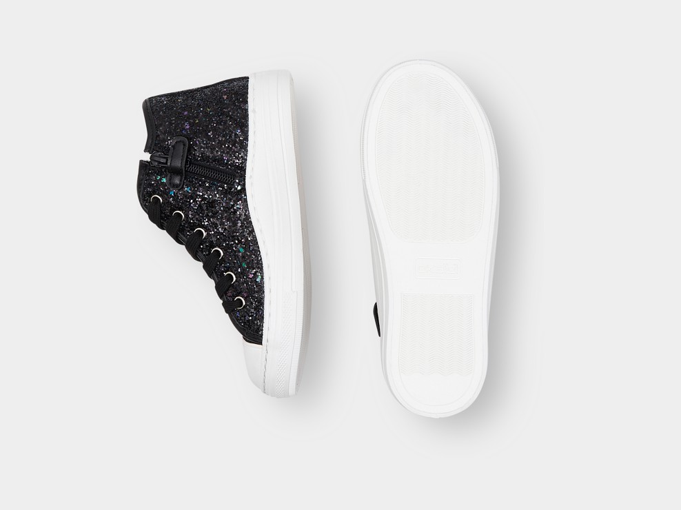 Schwarze Sneaker mit Glitzer für Mädchen 2