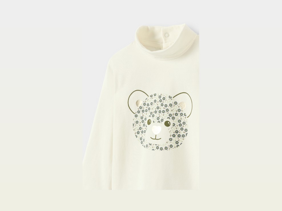 T-shirt col montant blanc bébé fille 2