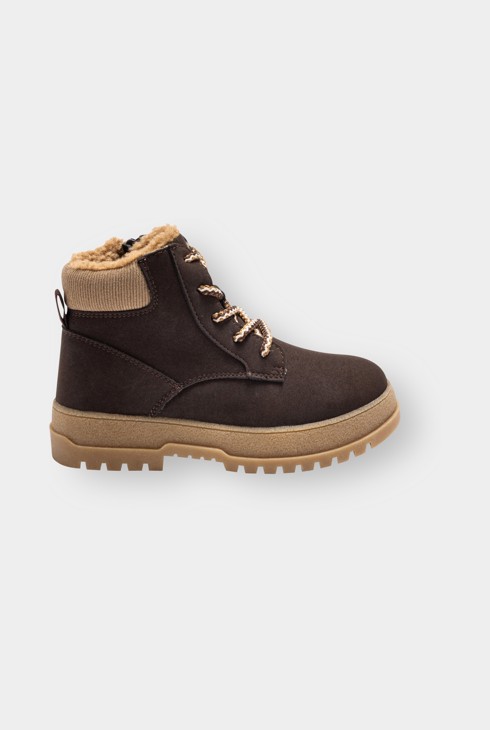 Bottines fourrées marron garçon
