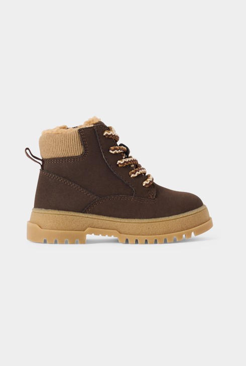 Chaussures montantes fourrées marron bébé garçon