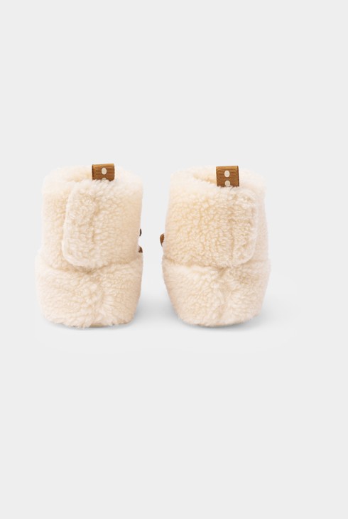 Zapatillas de sherpa con renos, color beige, para bebé (unisex) 2