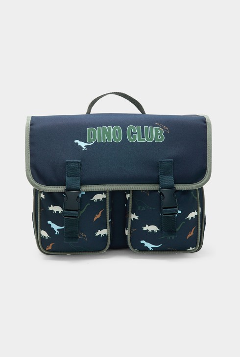 Blauwe schooltas met dinosaurussen voor jongens 1