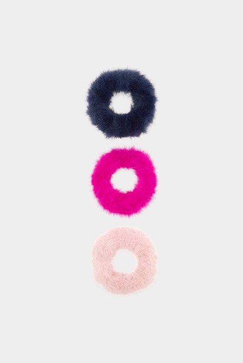 Lot de 3 élastiques duveteux multicolores fille 1
