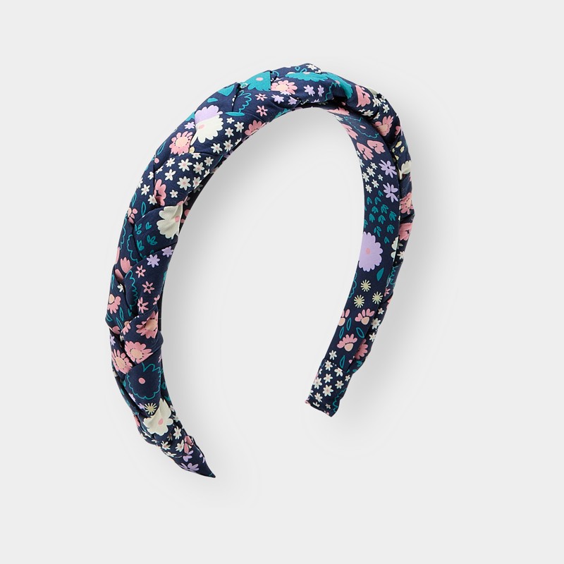 Blauwe haarband met bloemenprint voor meisjes
